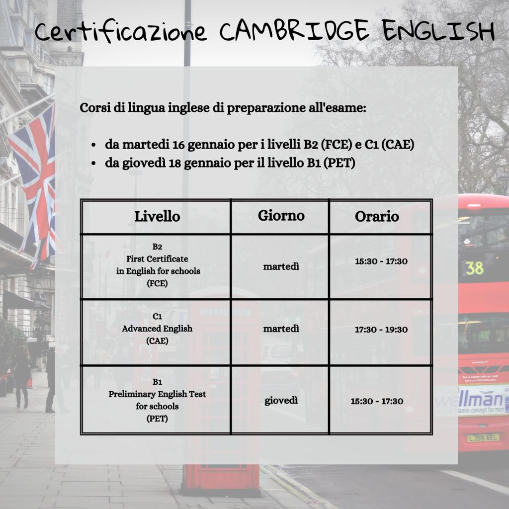 CERTIFICAZIONE CAMBRIDGE